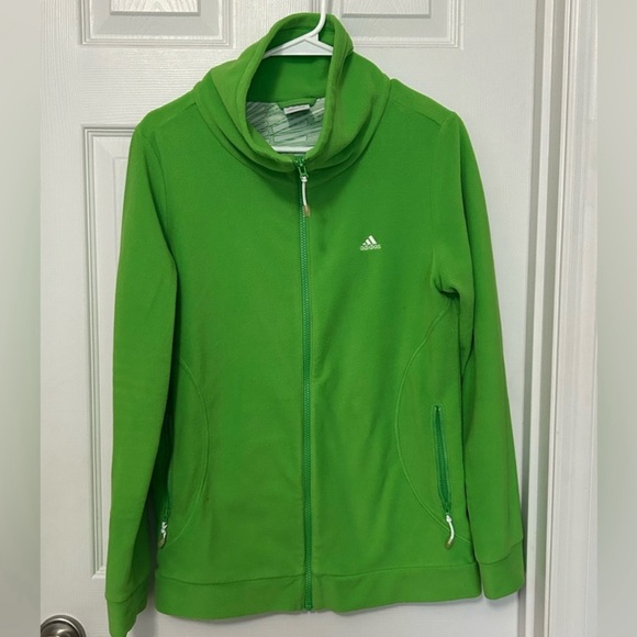 adidas Tops - 👩‍🏫Education Fundraiser📚Adidas Green Zip up Sweatshirt Fleece Jacket